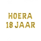 Hoera 18 jaar folieballonnen set goud 41cm